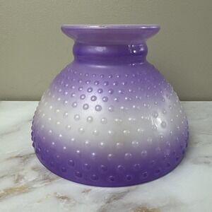 Purple Lavender Milk Glass Hobnail Lamp Shade 8" Fitter Vintage Replacement
